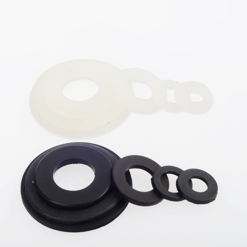 QTEATAK 420 Pcs Black/White Nylon Flat Washers Assortment Kit for M2 M2.5 M3 M4 M5 M6 M8 M10 M12 Screws & Bolt - Image 4